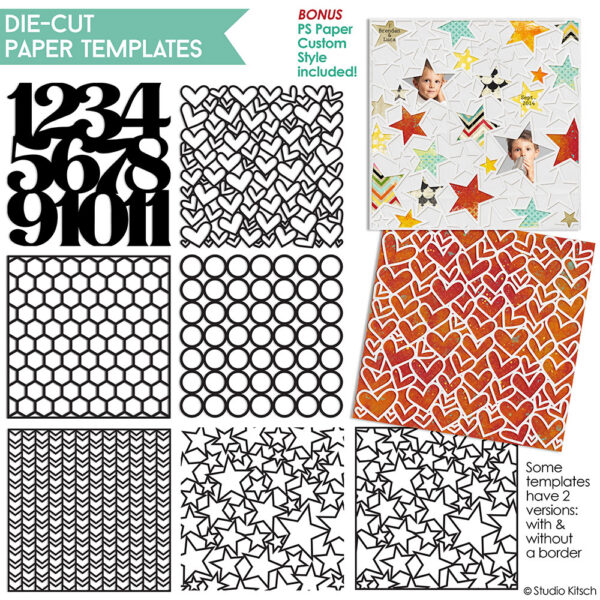 die cut paper template preview